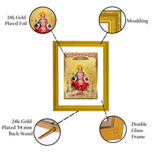 Load image into Gallery viewer, Diviniti 24K Gold Plated Santoshi Mata Photo Frame For Home Decor, Wall Decor, Table, Puja Room (20.8 x 16.7 CM)
