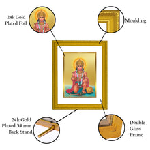 Load image into Gallery viewer, Diviniti 24K Gold Plated Hanuman Ji Photo Frame For Home Decor, Wall Hanging, Table, Puja Room, Gift (20.8 x 16.7 CM)
