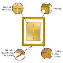 Load image into Gallery viewer, DIVINITI Holy Cross Gold Plated Wall Photo Frame | DG Frame 101 Size 2 Wall Photo Frame and 24K Gold Plated Foil| Religious Photo Frame Idol For Prayer, Gifts Items (20.8CMX16.7CM)
