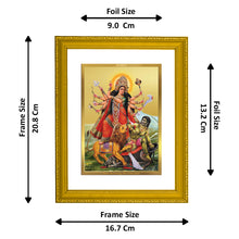 Load image into Gallery viewer, DIVINITI Goddess Durga 24K Gold Plated Wall Photo Frame| DG Frame 101 Size 2 Wall Photo Frame, Gifts Items (20.8CMX16.7CM)
