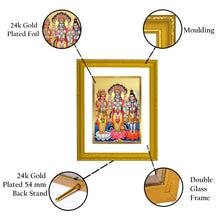 Load image into Gallery viewer, DIVINITI Brahma Vishnu Mahesh Gold Plated Wall Photo Frame| DG Frame 101 Size 2 Wall Photo Frame and 24K Gold Plated Foil| Religious Photo Frame Idol For Prayer(20.8CMX16.7CM)
