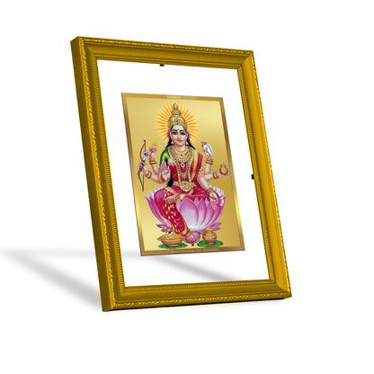 DIVINITI 24K Gold Plated Foil Goddess Dhan Lakshmi Luxurious Photo Frame Idol for Puja Room, Home Decor, Wall Hanging, Gift|DG101 Size 2 (22.6x18.4 CM)