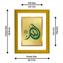 Load image into Gallery viewer, Diviniti 24K Gold Plated Allah Jalla Jalaaluhu Photo Frame For Home Decor, Wall Decor, Table, Gift (20.8 x 16.7 CM)

