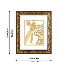 Load image into Gallery viewer, Diviniti 24K Gold Plated Flute Wall Hanging for Home| DG Photo Frame For Wall Decoration| Wall Hanging Photo Frame For Home Decor, Living Room, Hall, Guest Room
