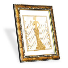 Load image into Gallery viewer, Diviniti 24K Gold Plated Lady Wall Hanging for Home| Photo Frame For Wall Decoration| DG Size 3 Wall Photo Frame For Home Decor, Living Room, Hall, Guest Room
