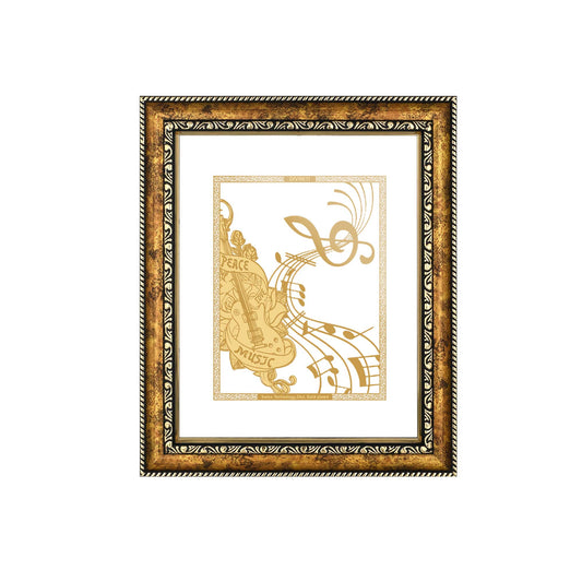 Diviniti 24K Gold Plated Foil Musical Note Photo Frame for Home Decor, Living Room, Hall, Guest Room, Table Top, Showpiece & Gift DG113S3 (27.6X35.4 CM)