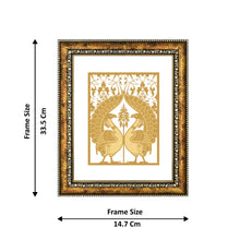 Load image into Gallery viewer, Diviniti 24K Gold Plated Peacock Couple Wall Hanging for Home| Photo Frame For Wall Decoration| DG Size 3 Wall Photo Frame For Home Decor, Living Room, Hall, Guest Room
