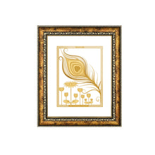 Load image into Gallery viewer, Diviniti 24K Gold Plated Peacock Feather Wall Hanging for Home| Photo Frame For Wall Decoration| DG Size 3 Wall Photo Frame For Home Decor, Living Room, Hall, Guest Room
