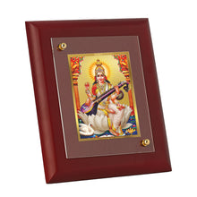 Load image into Gallery viewer, Diviniti 24K Gold Plated Saraswati Mata Photo Frame For Home Decor, Wall Hanging, Office Table, Puja (16 x 13 CM)
