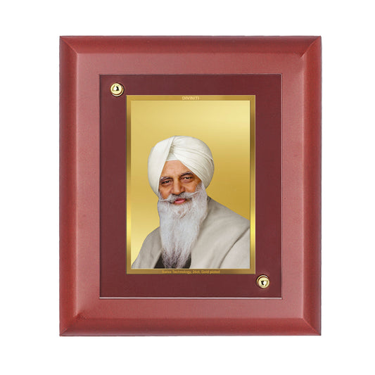 DIVINITI 24K Gold Plated Foil Radha Soami Photo Frame Idol for Home Wall Decor, Table Top, Gift|MDF Size 1 (16.7x14.2 CM)