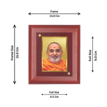 Load image into Gallery viewer, Diviniti 24K Gold Plated Pramukh Swami Photo Frame For Home Decor, Wall Decor, Table Top (16 x 13 CM)
