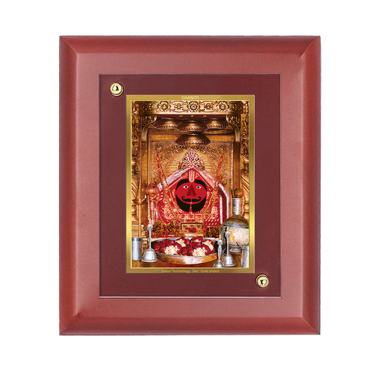 DIVINITI 24K Gold Plated Foil Salasar Balaji Luxurious Photo Frame Idol for Home Wall Decor, Table Top, Puja Room, Gift|MDF Size 1 (16.7x14.2 CM)