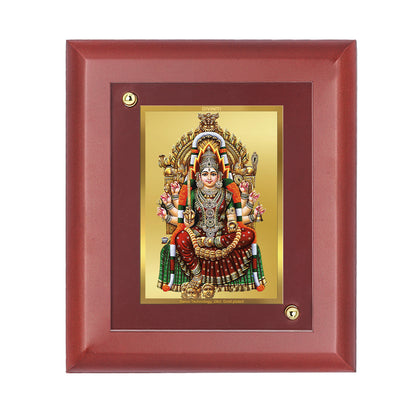 DIVINITI 24K Gold Plated Foil Karumariamman Stylish Photo Frame Idol for Home Decor, Wall Decor, Table Top, Gift|MDF Size 1 (16.7x14.2 CM)