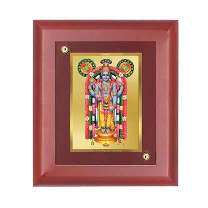 DIVINITI 24K Gold Plated Foil Guruvayurappan Tradition Photo Frame Idol for Temple, Puja Room, Home Decor, Wall Hanging, Gift|MDF Size 1 (16.7x14.2 CM)