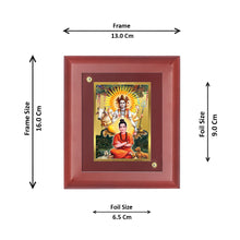 Load image into Gallery viewer, Diviniti Dattatrey-2 gold-plated Wall Photo Frame, Table Decor| MDF 1 Wooden Photo Frame with 24K gold-plated Foil| Religious Photo Frame Idol For Prayer, Gifts Items
