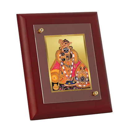 DIVINITI 24K Gold Plated Foil Bankey Bihari Wall Photo Frame Idol for Home Decor, Wall Hanging, Table Top, Luxury Gift|MDF Size 1 (16.7x14.2 CM)