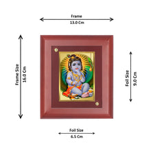 Load image into Gallery viewer, Diviniti 24K Gold Plated Bal Gopal Photo Frame For Home Decor, Wall Decor, Table, Housewarming Gift (16 x 13 CM)
