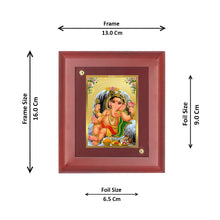 Load image into Gallery viewer, Diviniti 24K Gold Plated Bal Ganesha Photo Frame For Home Decor Showpiece, Table Tops, Wall Hanging (16 x 13 CM)
