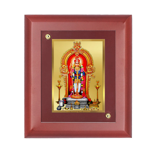 DIVINITI 24K Gold Plated Foil Alangaram Raja Elegant Photo Frame Idol for Home Decor Showpiece, Wall Hanging, Table Top, Luxury Gift|MDF Size 1 (16.7x14.2 CM)