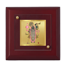 Load image into Gallery viewer, Diviniti 24K Gold Plated Shrinathji Photo Frame For Home Decor Showpiece, Table Tops, Puja, Gift (10 x 10 CM)
