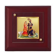 Load image into Gallery viewer, DIVINITI Radha Krishna-4 gold-plated Wall Photo Frame, Table Decor| MDF 1A Wooden Photo Frame with 24K gold-plated Foil| Religious Photo Frame Idol For Prayer, Gifts Items
