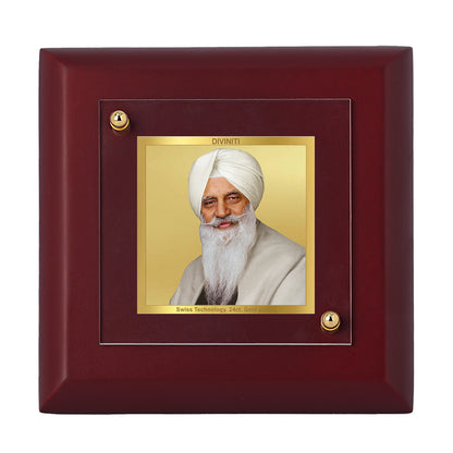 Diviniti 24K Gold Plated Foil Radha Soami Photo Frame for Home Decor, Table Top, Gift | MDF Size 1A (9.9x9.9 CM)