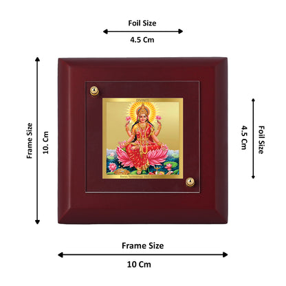 Diviniti 24K Gold Plated Goddess Laxmi Photo Frame Power, Success for Home & Office Decor, Tabletop, Luxury Gift | MDF Size 1A (9.9x9.9 CM)