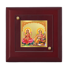 Load image into Gallery viewer, Diviniti 24K Gold Plated Lakshmi Ganesh Frame For Home Decor, Table Tops, Puja, Festival Gift (10 x 10 CM)
