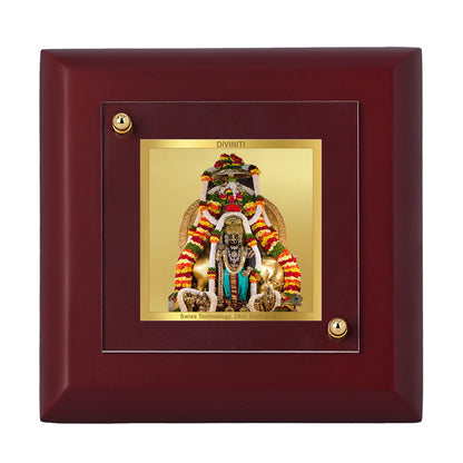 Diviniti 24K Gold Plated Foil Lord Krishna Photo Frame Lover of Radha for Home Decor, Puja Room, Tabletop, Gift | MDF Size 1A (9.9x9.9 CM)