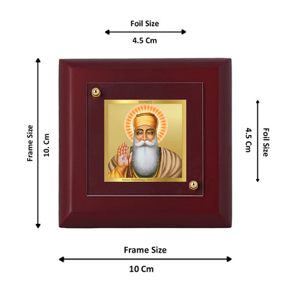 Diviniti 24K Gold Plated Guru Nanak Photo Frame Peace, Harmony for Home Decor, Office, Table, Prayer, Gift | MDF Size 1A (9.9x9.9 CM)
