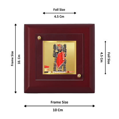 Diviniti 24K Gold Plated Foil Dwarkadhish Photo Frame for Home Decor Showpiece, Tabletop, Puja Room, Luxury Gift | MDF Size 1A (9.9x9.9 CM)