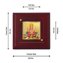 Load image into Gallery viewer, Diviniti 24K Gold Plated Ganesha Frame For Home Decor Showpiece, Study Table, Puja &amp; Festival Gift (10 x 10 CM)
