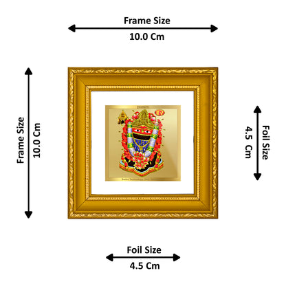 DIVINITI 24K Gold Plated Foil Maa Tarini Photo Frame Idol for Workshop, Puja Room, Wall Hanging, Table Top, Home Decor, Gifts|DG101S1A (10x10 CM)