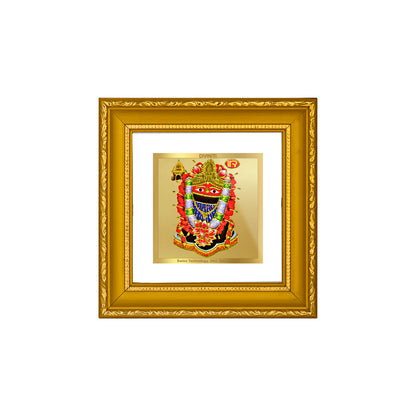 DIVINITI 24K Gold Plated Foil Maa Tarini Photo Frame Idol for Workshop, Puja Room, Wall Hanging, Table Top, Home Decor, Gifts|DG101S1A (10x10 CM)