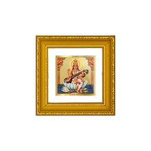 Load image into Gallery viewer, DIVINITI 24K Gold Plated Saraswati Mata Photo Frame For Home Decor, Table, Puja, Gift (10 X 10 CM)
