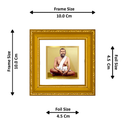 DIVINITI 24K Gold Plated Ramakrishna Photo Frame Idol for Puja Room, Wall Hanging, Table Top, Home Decor, Workshop, Gifts|DG101S1A (10x10 CM)