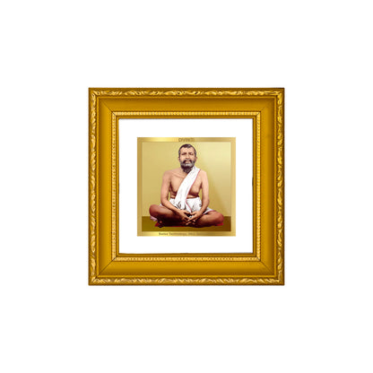DIVINITI 24K Gold Plated Ramakrishna Photo Frame Idol for Puja Room, Wall Hanging, Table Top, Home Decor, Workshop, Gifts|DG101S1A (10x10 CM)