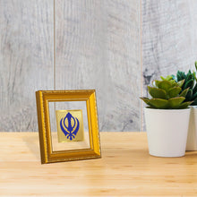 Load image into Gallery viewer, DIVINITI Khanda Sahib Gold Plated Wall Photo Frame| DG Frame 101 Size 1A Wall Photo Frame and 24K Gold Plated Foil| Religious Photo Frame Idol For Prayer, Gifts Items (10CMX10CM)
