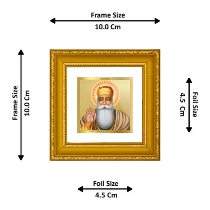 DIVINITI 24K Gold Plated Foil Guru Nanak Dev Ji Exquisite Photo Frame Idol for Home Decor, Wall Hanging, Puja Room, Workshop, Gifts|DG101S1A (10x10 CM)