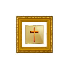 Load image into Gallery viewer, DIVINITI Holy CROSS Gold Plated Wall Photo Frame| DG Frame 101 Size 1A Wall Photo Frame and 24K Gold Plated Foil| Religious Photo Frame Idol For Prayer, Gifts Items (10CMX10CM)
