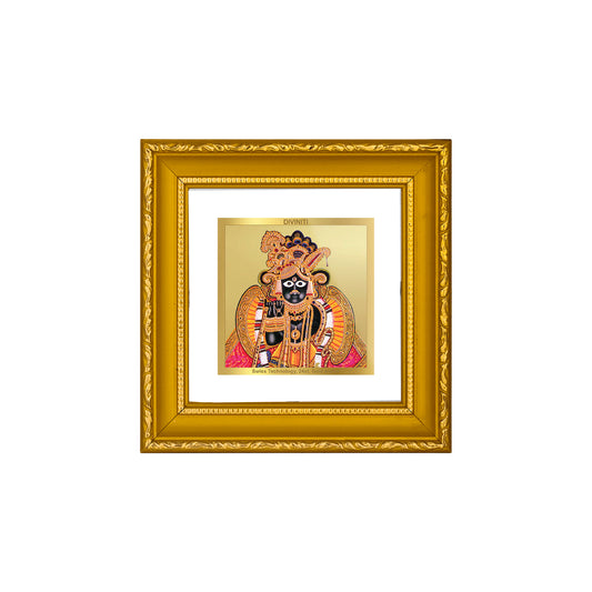 DIVINITI 24K Gold Plated Foil Bankey Bihari Religious Wall Photo Frame Idol for Puja Room, Home Decor, Workshop, Table Top, Gifts|DG101S1A (10x10 CM)