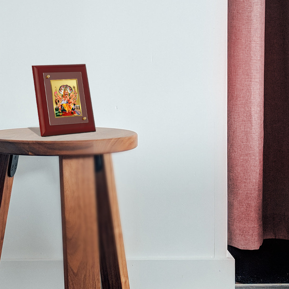 DIVINITI 24K Gold Plated Foil Narasimha Wall Photo Frame, Table Decor| Wall Photo Frame and Religious Photo Frame Idol For Pooja, Gifts Items MDF Size 2 (20x16 CM)
