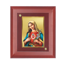 Load image into Gallery viewer, DIVINITI Mother Mary Gold Plated Wall Photo Frame, Table Decor| MDF 2 Wooden Wall Photo Frame and 24K Gold Plated Foil| Religious Photo Frame Idol For Prayer, Gifts Items (20.0CMX16.0CM)
