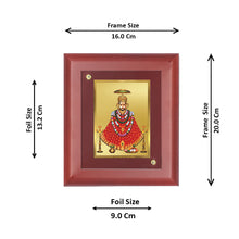 Load image into Gallery viewer, DIVINITI Khatu Shyam with Garlands Gold Plated Wall Photo Frame, Table Decor| MDF 2 Wooden Wall Photo Frame and 24K Gold Plated Foil| Religious Photo Frame For Pooja, Gifts Items (20.0CMX16.0CM)
