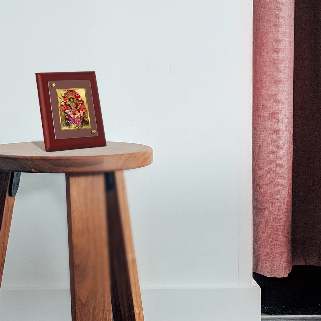 DIVINITI 24K Gold Plated Foil Maa Kali Wall Photo Frame, Table Decor Wall Photo Frame and Religious Photo Frame Idol For Pooja, Gifts Items MDF Size 2 (20x16 CM)