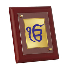 Load image into Gallery viewer, DIVINITI Ek Omkar Gold Plated Wall Photo Frame, Table Decor| MDF 2 Wooden Wall Photo Frame and 24K Gold Plated Foil| Religious Photo Frame Idol For Pooja, Gifts Items (20.0CMX16.0CM)

