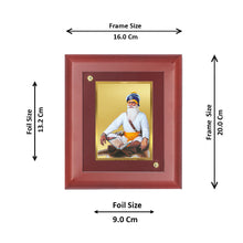 Load image into Gallery viewer, DIVINITI Baba Deep Singh Gold Plated Wall Photo Frame, Table Decor| MDF 2 Wooden Wall Photo Frame and 24K Gold Plated Foil| Religious Photo Frame Idol For Pooja, Gifts Items (20.0CMX16.0CM)
