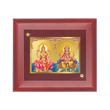 Load image into Gallery viewer, DIVINITI Lakshmi &amp; Ganesha Gold Plated Wall Photo Frame, Table Decor| MDF 2 Wooden Wall Photo Frame and 24K Gold Plated Foil| Religious Photo Frame Idol For Pooja, Gifts Items (20.0CMX16.0CM)
