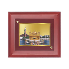 Load image into Gallery viewer, DIVINITI Golden Temple Gold Plated Wall Photo Frame, Table Decor| MDF 2 Wooden Wall Photo Frame and 24K Gold Plated Foil| Religious Photo Frame Idol For Pooja, Gifts Items (20.0CMX16.0CM)
