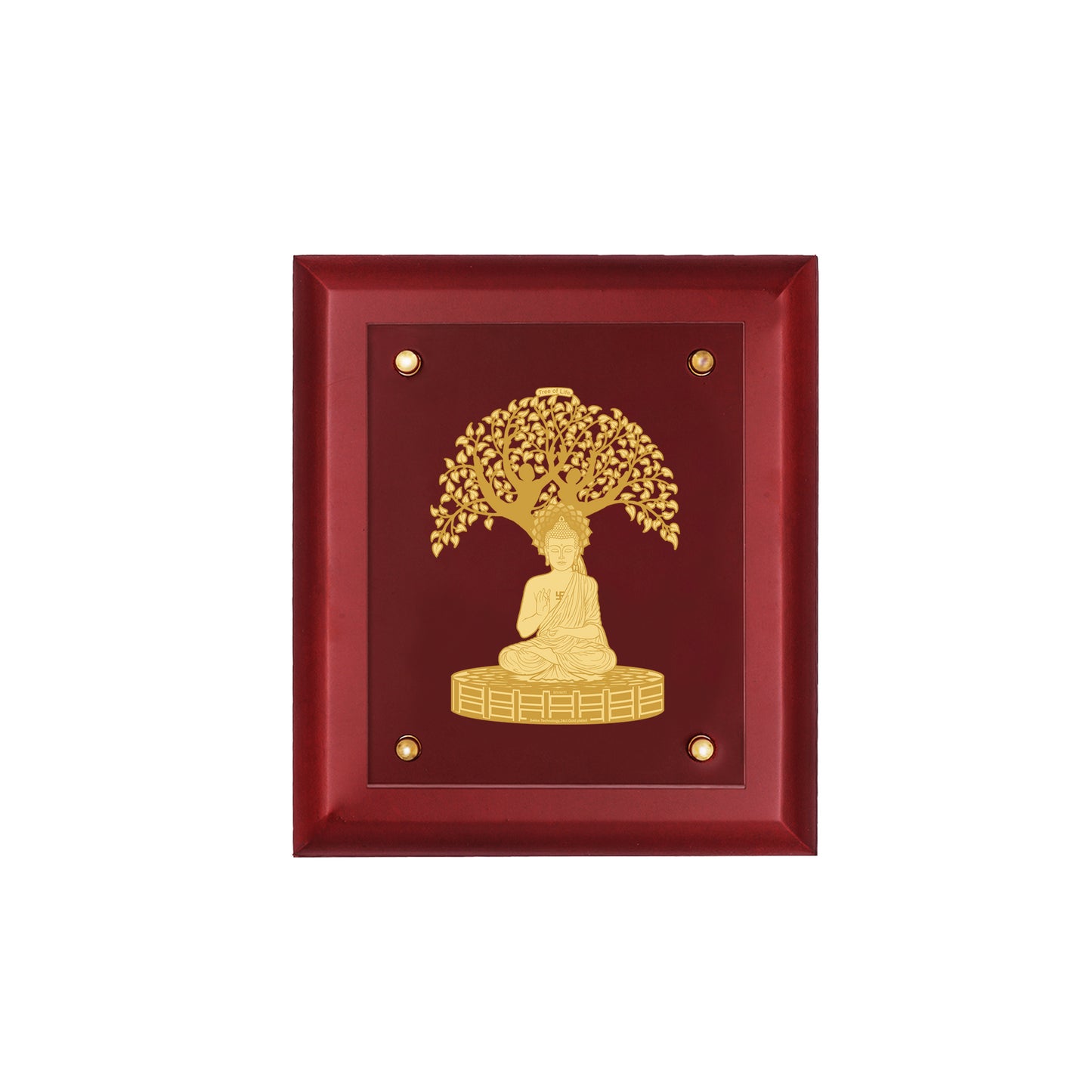 Diviniti 24K Gold Plated Foil Bodhi Tree Photo Frame Home & Office Decor, Tabletop, Workshop, Gift Items | MDFS2 (20x16 CM)